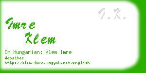 imre klem business card